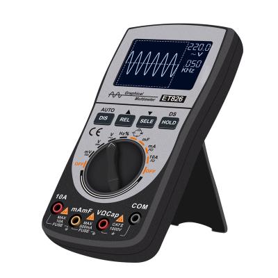 China 0â „ ƒ ~+40â „ ƒ ; < 75%RH Digital Oscilloscope Multimeter DC/AC Resistance Frequency Current-Voltage Diode Tester With 4000 Counts 20KHz ET826 for sale