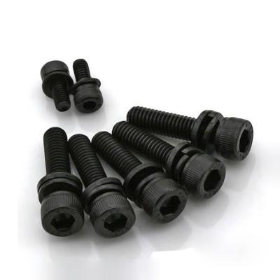 China Alloy Steel Oxide DIN912 Grade12.9 M9 Black Socket Head Hex Socket Cap Screws With Washer for sale