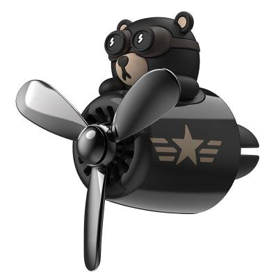 China New Cartoon WSY Brown Bear Pilot Series Bear Pilot Series Propeller Rotating Rotating Booster Car Freshener Fragrance Aromatherapy for sale