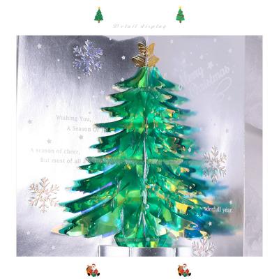 China Europe LJW Christmas New 3d Glitter Fantasy Pop Up Gift Cards Big Message Card Greeting Bundle for sale