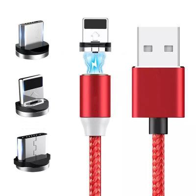 China Etc.electronic Product HQG Micro USB LED Fast Charging Magnetic Charger Cable 3 in 1 magnetic charging cable with free key storager for sale