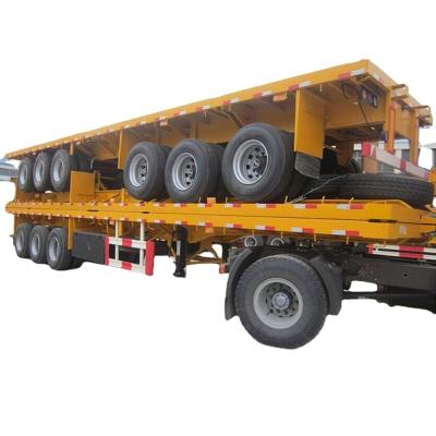 China Truck Trailer Second Hand 3 Axles 40ft Used Flatbed Container Cargo Truck Semi Trailer null for sale