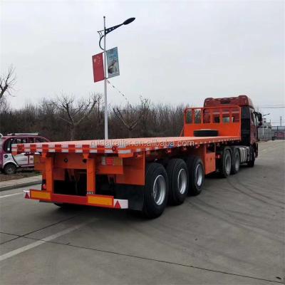 China Truck Trailer 2.3.4 Axle new 40 ft flat bed flat container semi-trailer for sale for sale