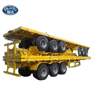 China Truck Trailer 8.5 m 20 ft 3 axle 40 t 48 ft retractable flatbed trailer for sale