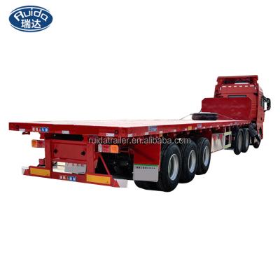 China Truck Trailer China cheap factory price high quality hot 2 axis 3 axis 4 axis flat container semi-trailer for sale