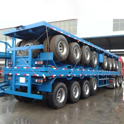 China Truck Trailer China New Used 3 Axles 40ft 53ft Flatbed Container Semi Trailers For Sale for sale