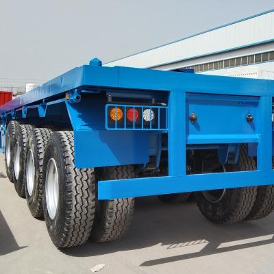 China Truck Trailer 50 ton container transport 40 feet 2 3 axle flat semi-trailer for sale