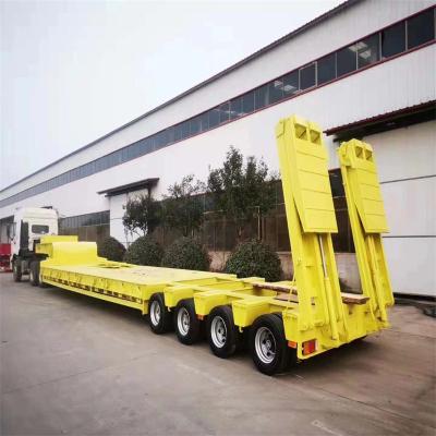 China Truck Trailer 13 meter low flat semi-trailer large equipment transportation semi-trailer low bed semi-trailer high-strength steel for sale