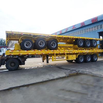 China Truck Trailer New 3 Axle 40ft Flatbed Trailer Flatbed Container Trailer Container Semi Trailer for sale