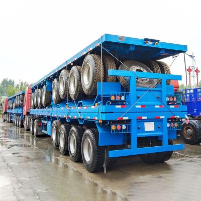 China Truck Trailer Flat heavy duty 2-axle 20FT 40FT flat trailer skeleton semi-trailer for sale for sale