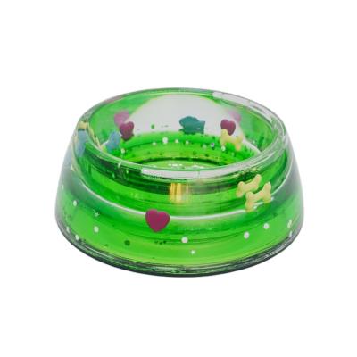 China Custom Hot Sale Pet Dish Glitter Pet Driver Color Plastic Dog Bowl Viable for sale