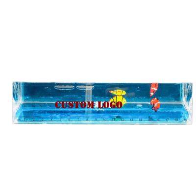 China Plastic Acrylic Liquid Oil Triangle Scale Ruler With 3D Clown Fish Floater for sale