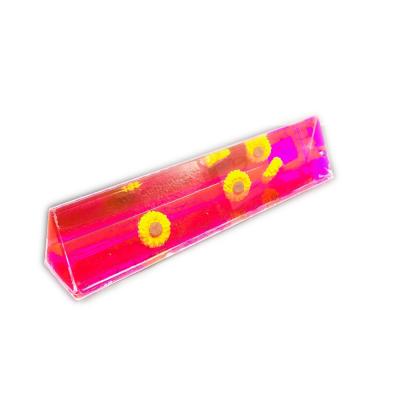 China Plastic Acrylic Liquid Ruler With 3D Floater , Logo Print Promotional Stationery for sale