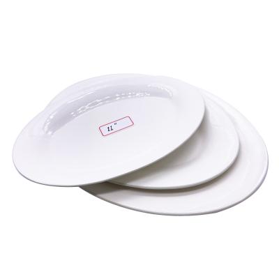 China 9 inch workable 10 inch 12 inch 14 inch 16 inch white bone china oval dish for hotel and restaurant splint tableware china wares for sale