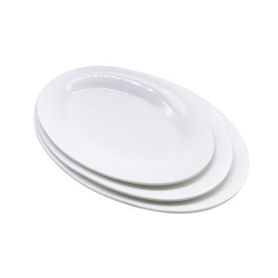 China Super Sustainable 11 Inch 12 Inch 13 Inch Oval White Porcelain 14 Inch Oval Dinner Plates Platter for sale