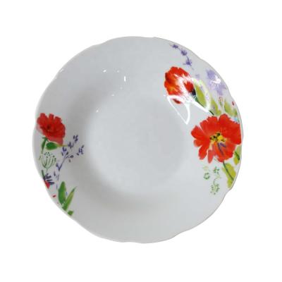 China Viable Customer Custom Printed Dishes Plates Cheap Ceramic And White Dinner Dishes Porcelain Plain Dish for sale