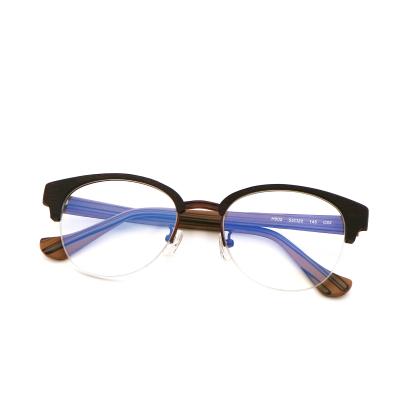 China Cuadro de gafas ópticas de acetato de grano de madera hechas a mano MR H002 en venta