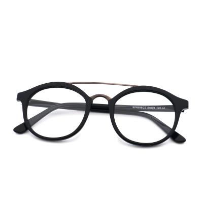 China Cuadro de gafas ópticas de enduro artesanal de grano de madera acetado MR 098 en venta