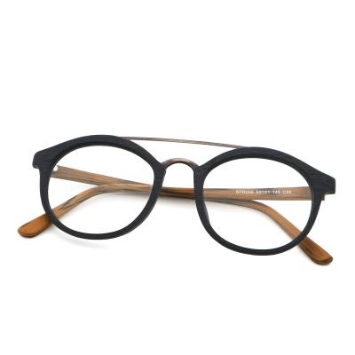 China Elliptic Frame Stylish Wood Copy  Acetate Glasses Frame MR 098.2 for sale