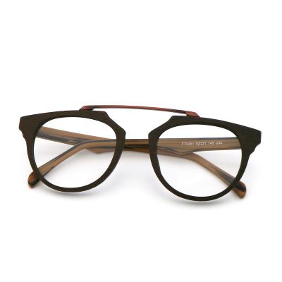 China Vintage Manual Wood Grain Acetate Optical Glasses Frame MR 0361 for sale