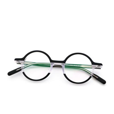 China Black Artisanal Personality Acetate Titanium Glasses Fad Retro Frame MR 98031 for sale