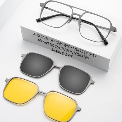 China Optische Brille für Männer Business-Casual-Brille mit Polarisierter Nachtsicht-Film-Clip-On-Brille zu verkaufen