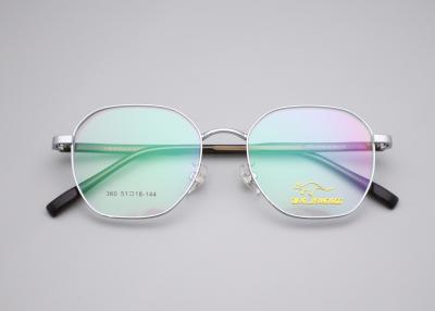 China Gafas de marco de metal de oro para cara redonda Mujeres Piernas de placa Rectángulo Forma de borde completo Gafas de marco de metal en venta