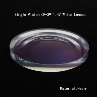 Chine CR-39 1.49 Lentille optique à vision unique HC UC Lentilles à vision unique en résine blanche Marquées 