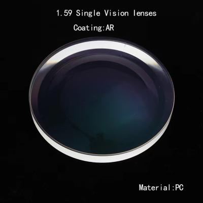 China 1.59 AR Coating PC Progressive Lens Type Single Vision for sale