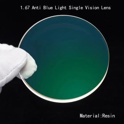 China 1.67 Anti Blue Light AR Coating Ophthalmic Polarized Single Vision Lenses With Blue Light Filter for sale