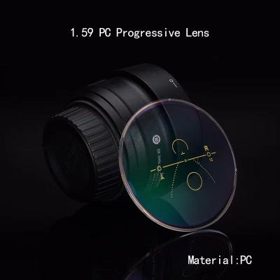 China Thin Impact Resistant 1.59 PC Lenses AR Coating Comfort Progressive Lenses Digital for sale