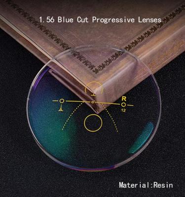 China Qualitätslinsen 1.56 Progressive Blue Cut Linsen für Block Blau Strahl zu verkaufen