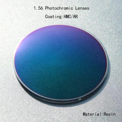 China 1.56 Photochromic HMC AR Coating Blue Block Photochromic Lens For Block EMI Lenses for sale