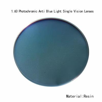 China 1.60 Lentes de corte azul fotocromáticas con recubrimiento AR anti luz azul de visión única en venta