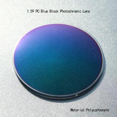 China 1.59 Lentes Lentes azules Resistencia a la luz Lentes fotocromáticas de policarbonato en venta