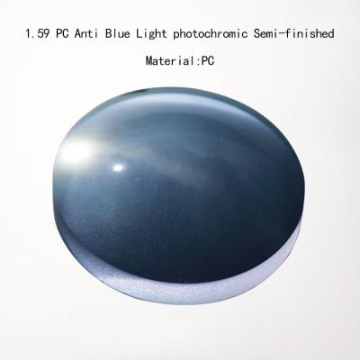 China 1.59 PC Single Vision Anti Blue Light photochromic Semi-finished for sale