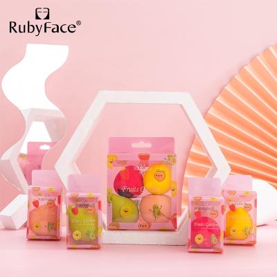 China Makeup Rubyface Fruit Shape Makeup Powder Puff Beauty Cosmetics Puff Free Latex Avocado Lemon Peach Strawberry Fruit Makeup Sponge for sale