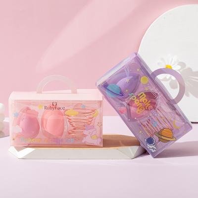 China Cute Packaging Makeup Sponge Puff Makeup Sponge Packaging Customize Cosmetic Sponge Set Gift Set for sale