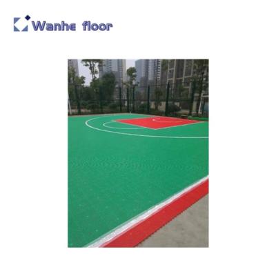 China Outdoor Plastic Basketball Wanhe Floor Tiles For Basketball Sports Court for sale