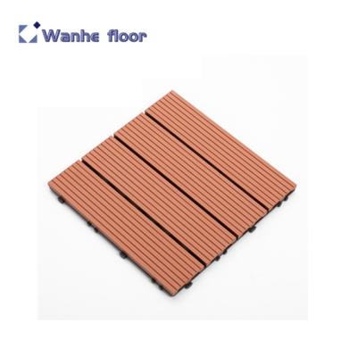 China Wanhe 80099-4 WPC Modern Red Stripes Outdoor Decking Wood for sale