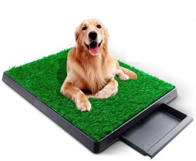 China Viable China Factory Free Samples Supply Reusable And Portable Dog Trainer Tray With Grass Mats For Pets for sale