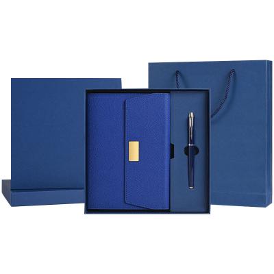 China Business \ school \ office the most popular A5 three fold business notebook exquisite gift book set with pen for sale