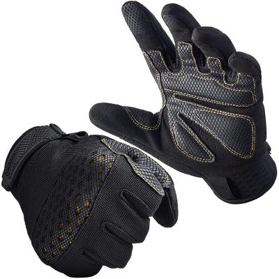 China Anti-Slip Work Gloves For Men Leather Safety Gloves Black Work Gloves For Work for sale