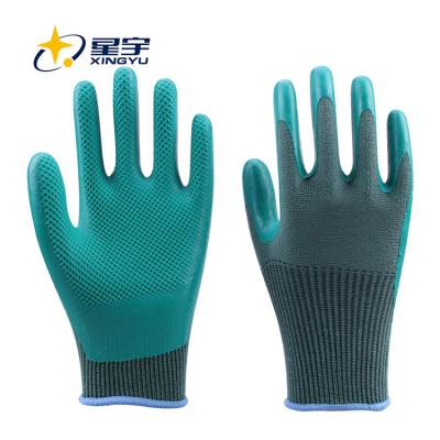 China General Purposes Working Latex Safety Hand Gloves Xingyu Polyester ECO Nature Latex Coated Working Gloves for sale