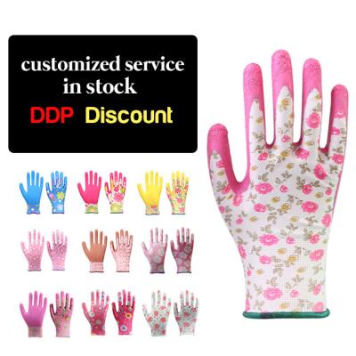 China Green Pu Works Latex Multipurpose Chef Gloves Garden Latex Nitrile Rubber Working Gardening Gloves for sale