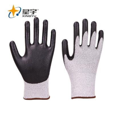 China General Purpose Dipped Dive Gloves Dive Handle Plastic Xingyu PU Coated Safety Anti Cut Gloves for sale