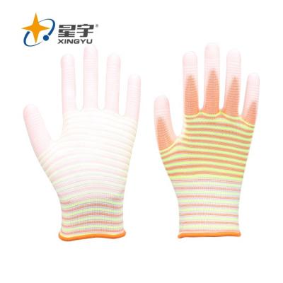 China General Purposes PU Gloves Xingyu Polyester Shell White PU Coated Work Hand Gloves for sale