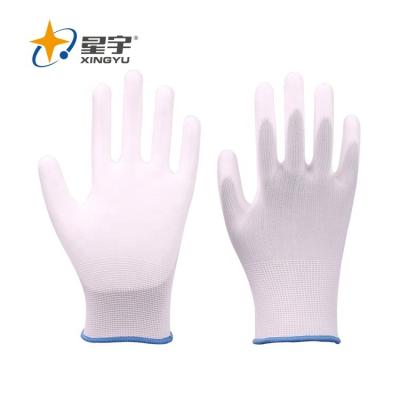 China Xingyu Palm PU General Purpose Electrical Fit Safety Custom Thin Work Gloves for sale