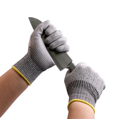 China General Purpose Level 5 Safety Coated In En388 PU Cut Resistant Gloves for sale