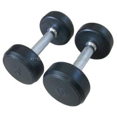 China Commercial Rubber Covered Dumbbell Gym Equipment Dumbbell For Bodybuilding for sale